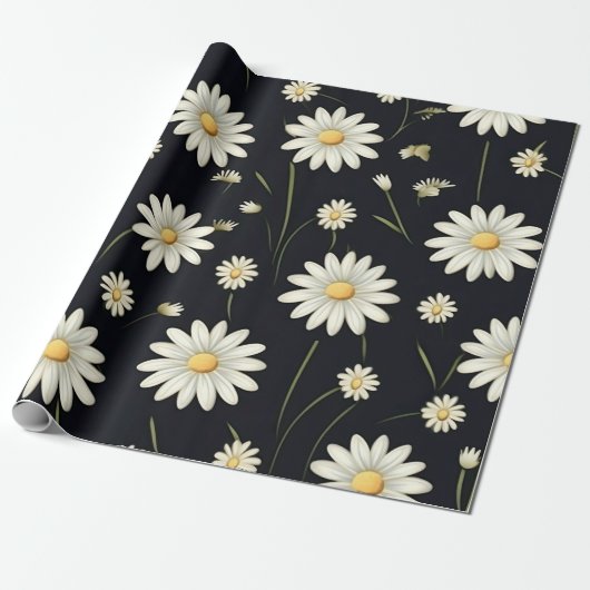 White Daisies Geschenkpapier (Ungerollt)