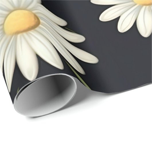White Daisies Geschenkpapier (Rolleneckpunkt)