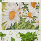 White Daisies Geschirrtuch (Gefaltet)