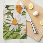 White Daisies Geschirrtuch (Viertel Falte)