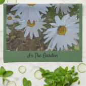 White Daisies Geschirrtuch (Gefaltet)