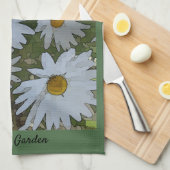 White Daisies Geschirrtuch (Viertel Falte)