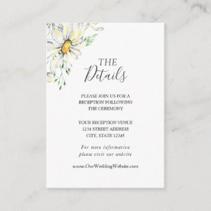 White Daisies Greenery Floral Watercolor Wedding Begleitkarte
