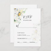 White Daisies Greenery Garden Floral Wedding RSVP Karte (Vorne/Hinten)