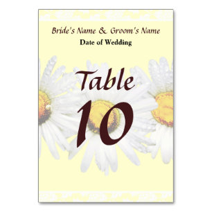 White Daisies in the Rain Wedding Products Tischnummer