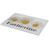 White Daisies Individuelle Name White Floral Schneidebrett (Ecke)