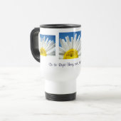 White Daisies Kaffee Mugs Blue Himmel Richtiges Di Reisebecher (Vorderseite Links)