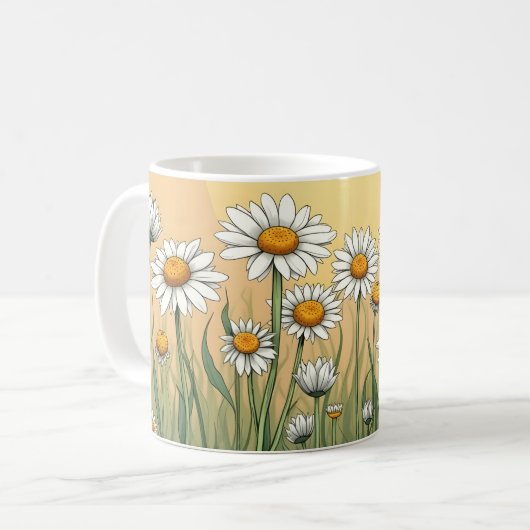 White Daisies Kaffeetasse (Vorderseite Links)