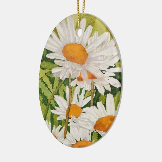 White Daisies Keramik Ornament (Links)