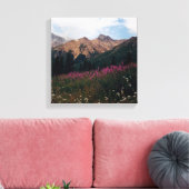 White Daisies Lila Fireweed Talkeetna Mtns. Leinwanddruck (Insitu (Wohnzimmer))