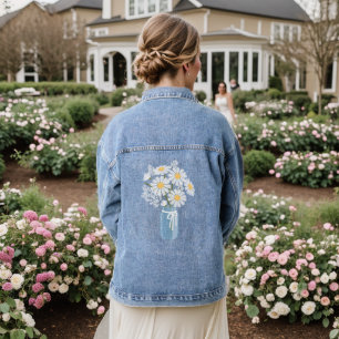 White Daisies Mason Jar Wedding Jeansjacke