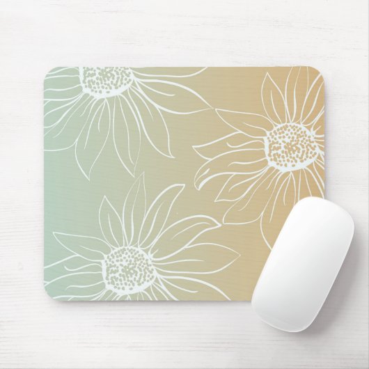 White Daisies Mousepad (Mit Mouse)