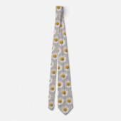 White Daisies Muster auf Light Gray Neck Tie Krawatte (Rückseite)