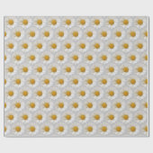 White Daisies Muster Light Gray Geschenkpapier (Flach)