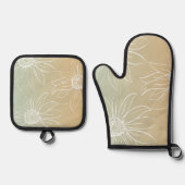 White Daisies Ofenhandschuh & Topflappen-Set (Vorderseite)