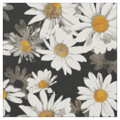 White Daisies on Black Stoff (Nahaufnahme)