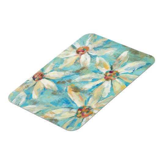 White Daisies on Blue Magnet (Linke Seite)