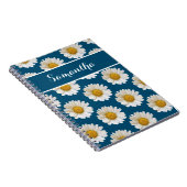 White Daisies on Blue mit Individuelle Name Notizblock (Rechte Seite)