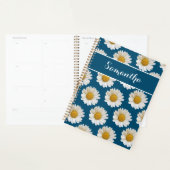 White Daisies on Blue mit Individuelle Name Planer (Anzeige)