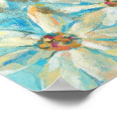 White Daisies on Blue Poster (Ecke)