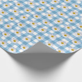 White Daisies on Gingham Geschenkpapier (Ecke)
