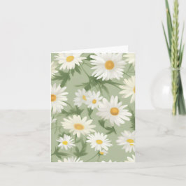 White Daisies on Green Karte