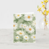 White Daisies on Green Karte (Gelbe Blume)