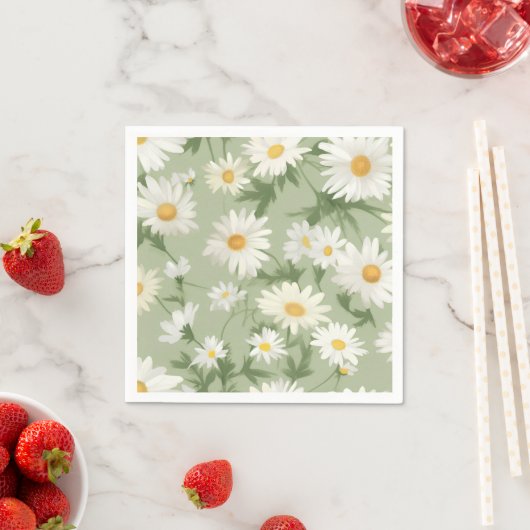 White Daisies on Green Serviette (Beispiel)