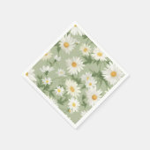 White Daisies on Green Serviette (Ecke)