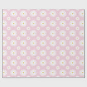 White Daisies On Pink Geschenkpapier (Flach)