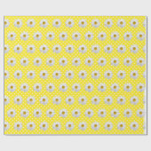White Daisies on Polka Dot Geschenkpapier (Flach)