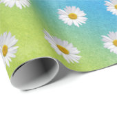 White Daisies on Rainbow Gradient Geschenkpapier (Rolleneckpunkt)