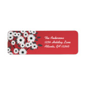 White Daisies on Red Christmas Labels (Vorne)