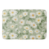 White Daisies on Sage Green Badematte (Vorderseite)