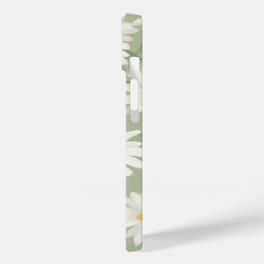 White Daisies on Sage Green Case-Mate iPhone Hülle (Rückseite / Links)