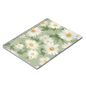 White Daisies on Sage Green Notizblock (Linke Seite)