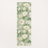 White Daisies On Sage Green Yogamatte (Vorderseite)