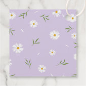 White Daisies Pastel Lila Minimalistische Babydusc Geschenkanhänger (Rückseite)