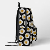 White Daisies Pattern Black Monogram Bedruckter Rucksack (Links)