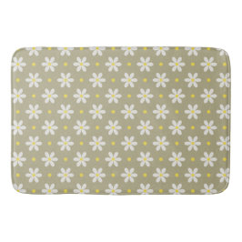 White Daisies Pattern Custom Background Badematte