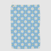 White Daisies Pattern Custom Background Golfhandtuch (Vorderseite)