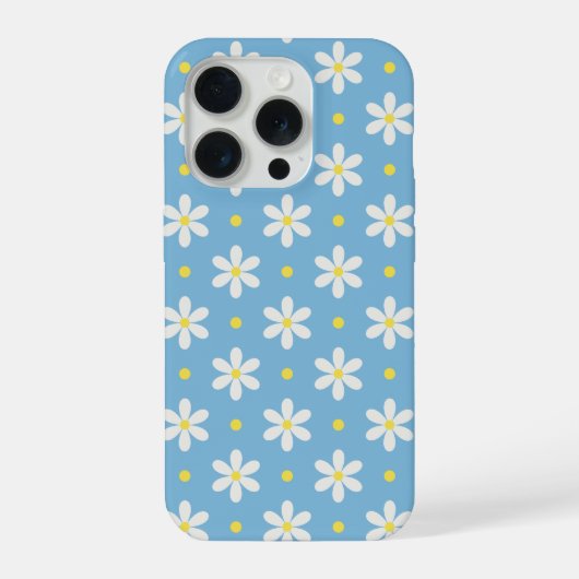 White Daisies Pattern Custom Background iPhone Hülle (Rückseite)
