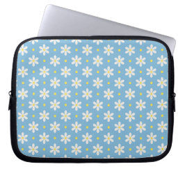 White Daisies Pattern Custom Background Laptopschutzhülle