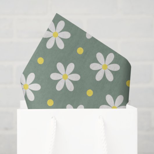 White Daisies Pattern Custom Background Seidenpapier (Geschenktüte)