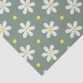 White Daisies Pattern Custom Background Seidenpapier (Detail)
