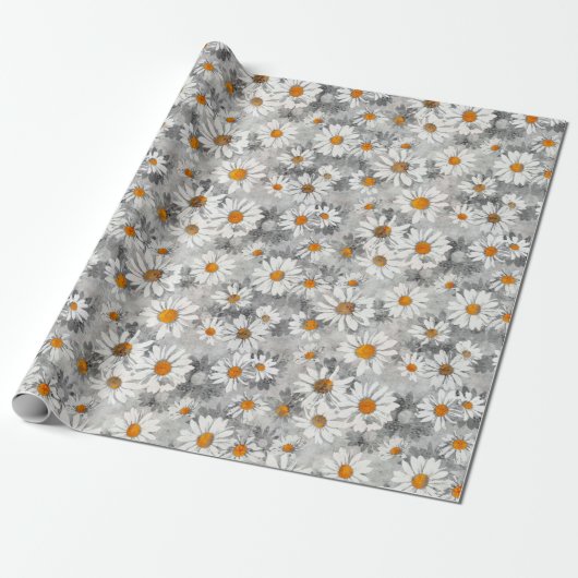 White Daisies Pattern Geschenkpapier (Ungerollt)