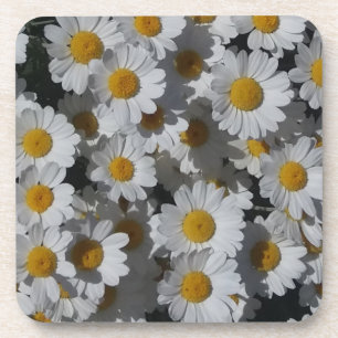 White Daisies Plastic Untersetzer