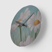 WHITE DAISIES RUNDE WANDUHR (Winkel)