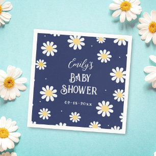 White Daisies Spring Summer Boy Baby Shower Serviette