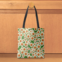 White Daisies Tote Bag Tasche